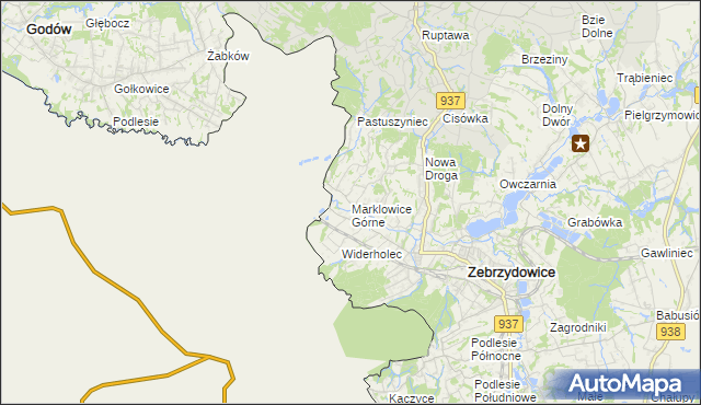 mapa Marklowice Górne, Marklowice Górne na mapie Targeo