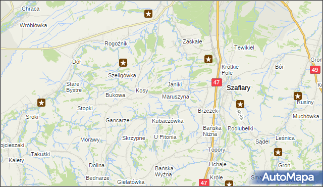mapa Maruszyna, Maruszyna na mapie Targeo