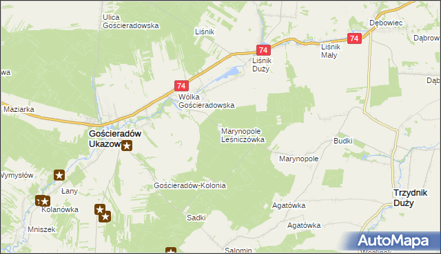 mapa Marynopole Leśniczówka, Marynopole Leśniczówka na mapie Targeo
