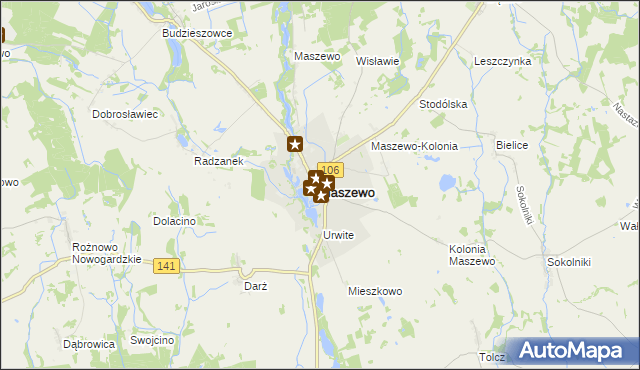 mapa Maszewo powiat goleniowski, Maszewo powiat goleniowski na mapie Targeo