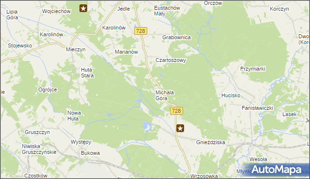 mapa Michala Góra, Michala Góra na mapie Targeo