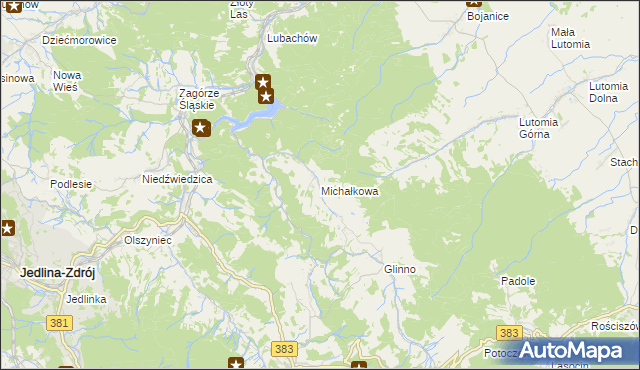 mapa Michałkowa, Michałkowa na mapie Targeo