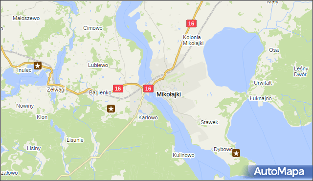 mapa Mikołajki powiat mrągowski, Mikołajki powiat mrągowski na mapie Targeo