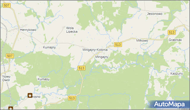 mapa Mingajny, Mingajny na mapie Targeo