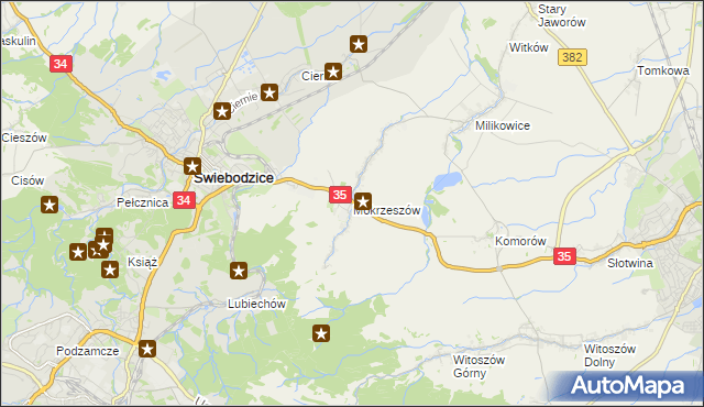 mapa Mokrzeszów, Mokrzeszów na mapie Targeo