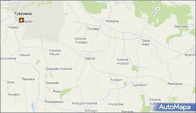 mapa Nabróż-Kolonia, Nabróż-Kolonia na mapie Targeo