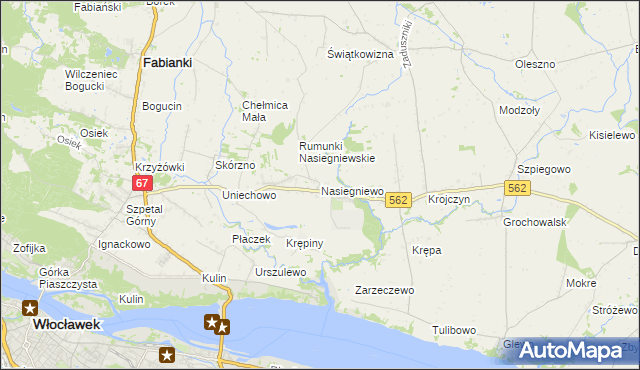 mapa Nasiegniewo, Nasiegniewo na mapie Targeo