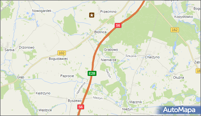 mapa Niemierze, Niemierze na mapie Targeo