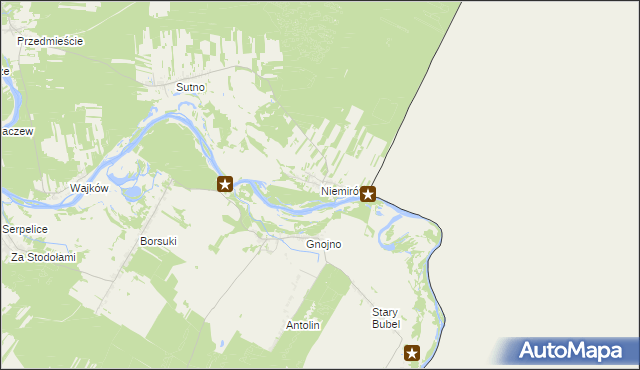 mapa Niemirów gmina Mielnik, Niemirów gmina Mielnik na mapie Targeo