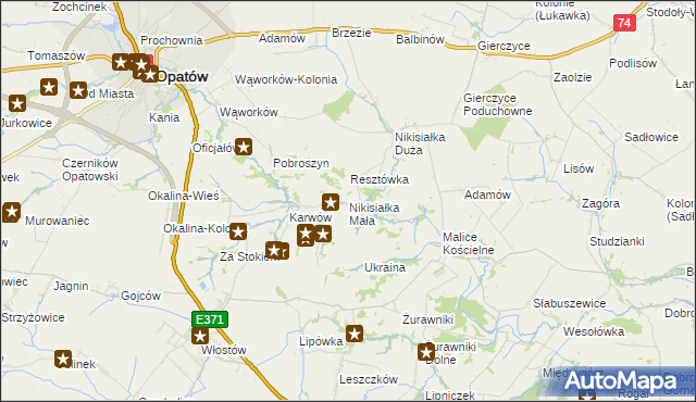 mapa Nikisiałka Mała, Nikisiałka Mała na mapie Targeo