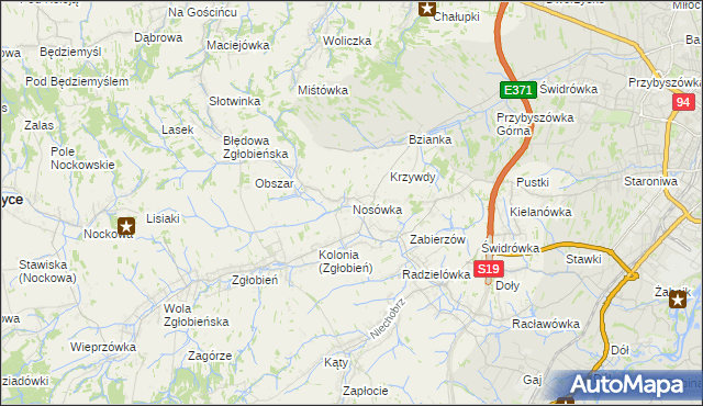mapa Nosówka, Nosówka na mapie Targeo