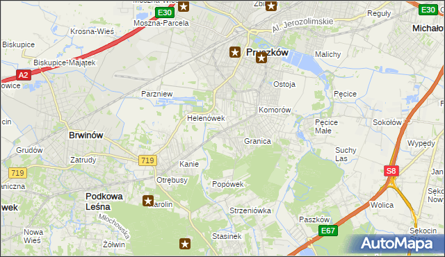 mapa Nowa Wieś gmina Michałowice, Nowa Wieś gmina Michałowice na mapie Targeo