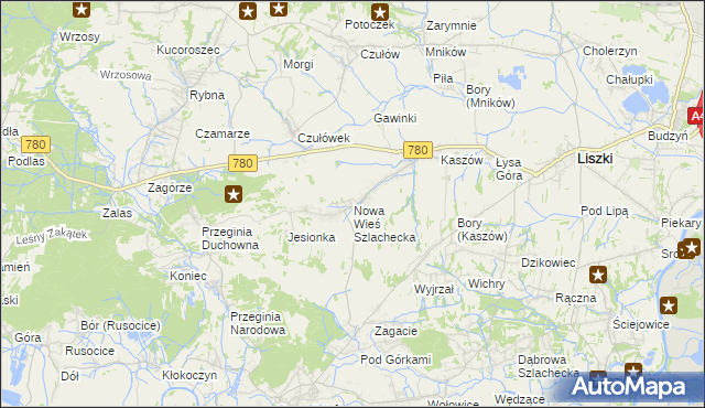 mapa Nowa Wieś Szlachecka, Nowa Wieś Szlachecka na mapie Targeo