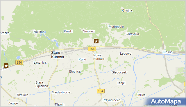 mapa Nowe Kurowo, Nowe Kurowo na mapie Targeo