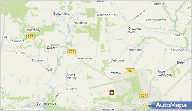 mapa Nowe Łęgonice, Nowe Łęgonice na mapie Targeo