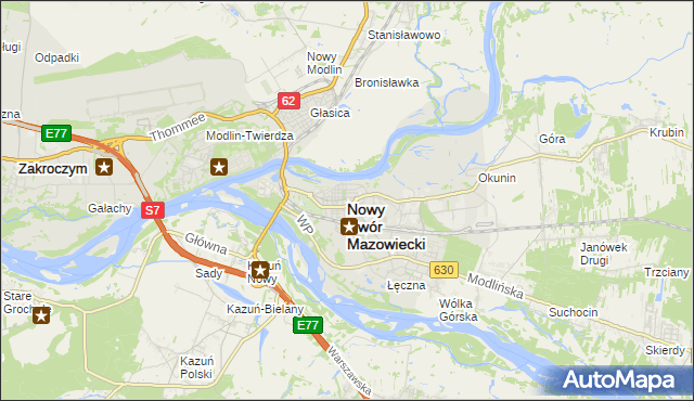 mapa Nowy Dwór Mazowiecki, Nowy Dwór Mazowiecki na mapie Targeo