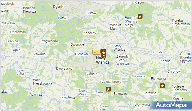 mapa Nowy Wiśnicz, Nowy Wiśnicz na mapie Targeo
