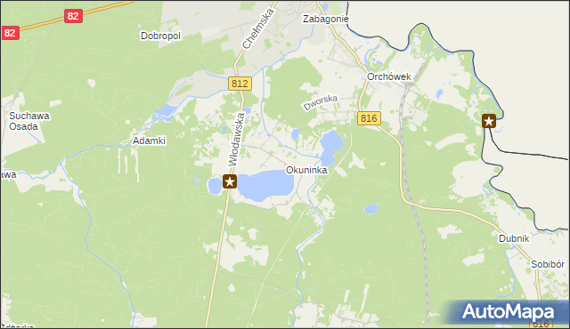 mapa Okuninka, Okuninka na mapie Targeo