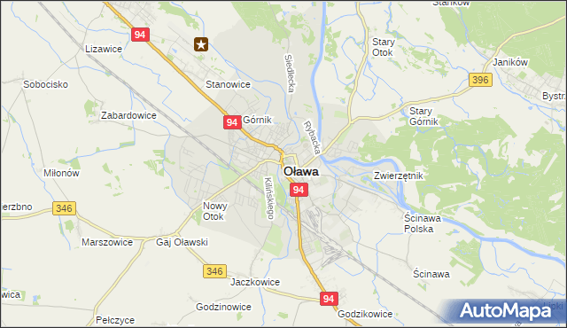 mapa Oława, Oława na mapie Targeo
