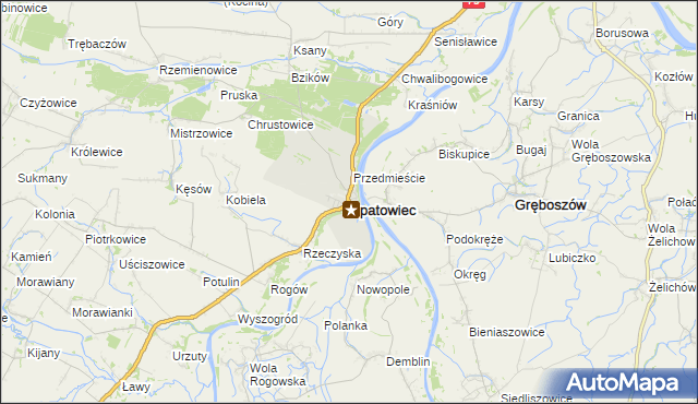 mapa Opatowiec powiat kazimierski, Opatowiec powiat kazimierski na mapie Targeo