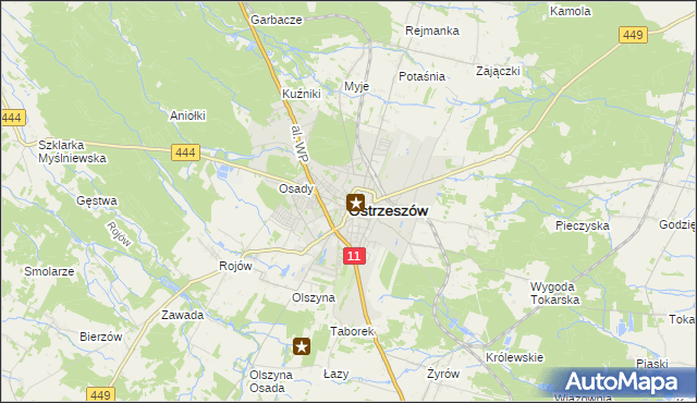 mapa Ostrzeszów, Ostrzeszów na mapie Targeo