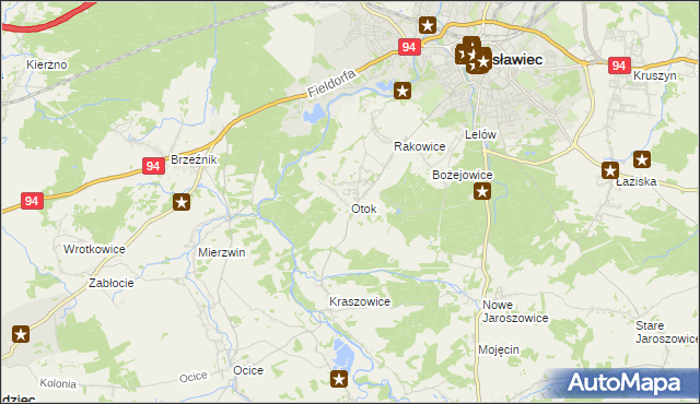 mapa Otok gmina Bolesławiec, Otok gmina Bolesławiec na mapie Targeo