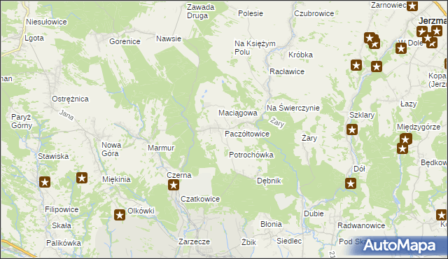 mapa Paczółtowice, Paczółtowice na mapie Targeo