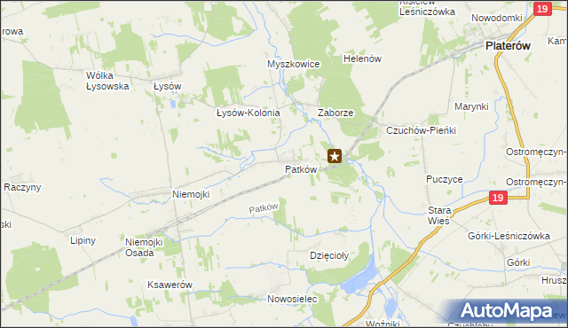 mapa Patków gmina Łosice, Patków gmina Łosice na mapie Targeo