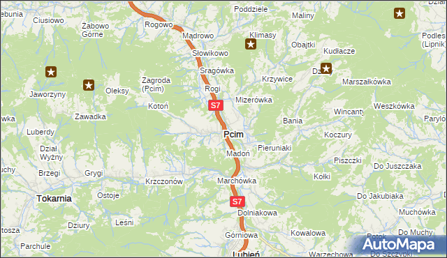 mapa Pcim, Pcim na mapie Targeo