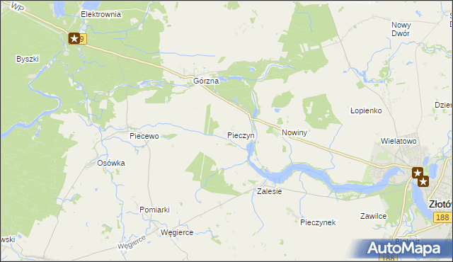 mapa Pieczyn, Pieczyn na mapie Targeo