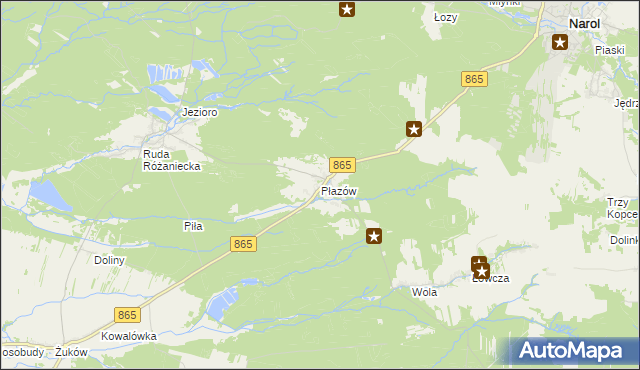 mapa Płazów, Płazów na mapie Targeo
