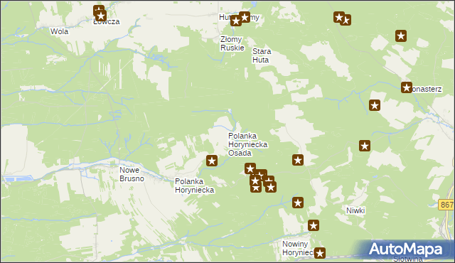 mapa Polanka Horyniecka Osada, Polanka Horyniecka Osada na mapie Targeo