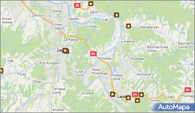 mapa Postołów, Postołów na mapie Targeo