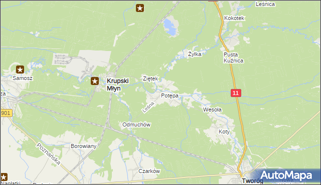 mapa Potępa, Potępa na mapie Targeo