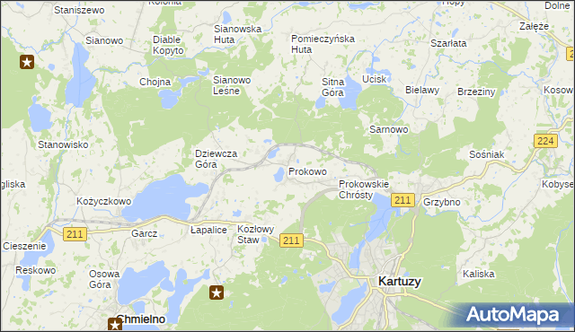 mapa Prokowo, Prokowo na mapie Targeo