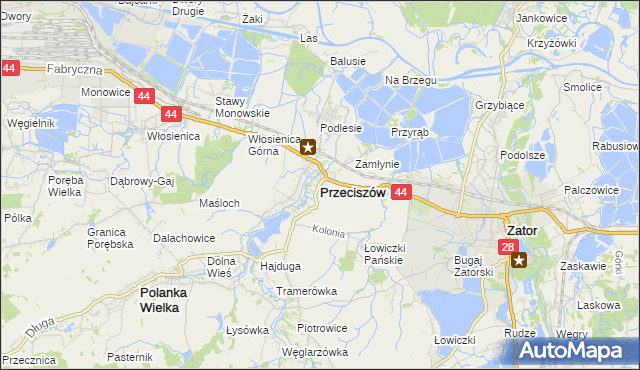 mapa Przeciszów, Przeciszów na mapie Targeo