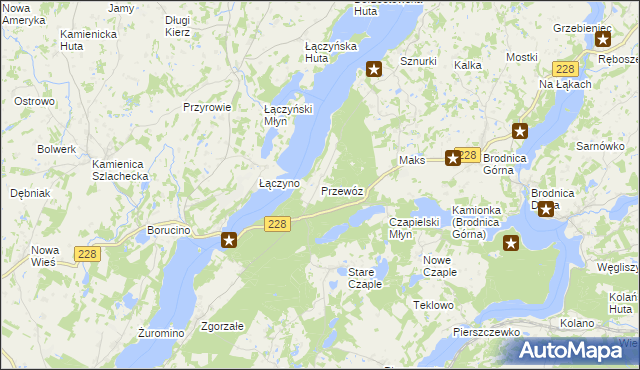 mapa Przewóz gmina Chmielno, Przewóz gmina Chmielno na mapie Targeo