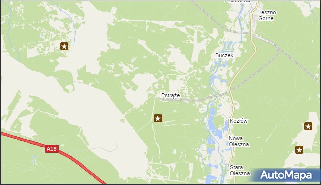 mapa Pstrąże, Pstrąże na mapie Targeo