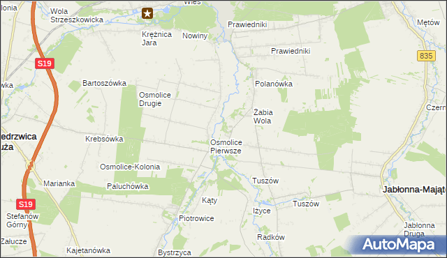 mapa Pszczela Wola, Pszczela Wola na mapie Targeo