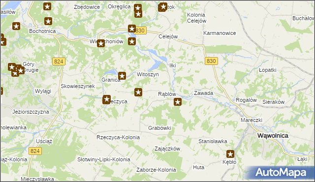 mapa Rąblów, Rąblów na mapie Targeo