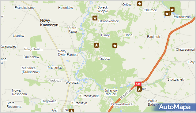 mapa Raducz, Raducz na mapie Targeo