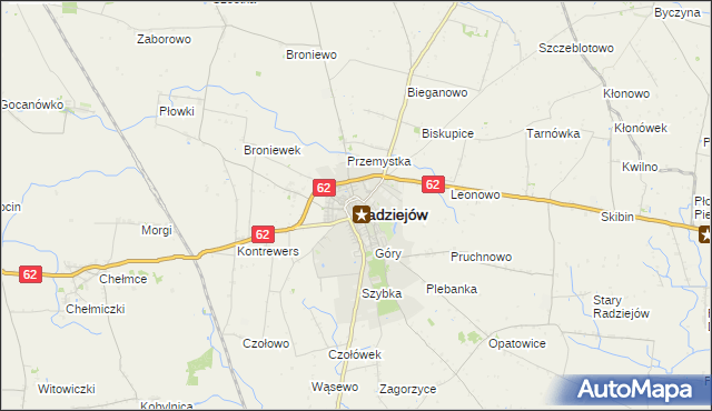 mapa Radziejów, Radziejów na mapie Targeo