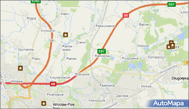mapa Ramiszów, Ramiszów na mapie Targeo