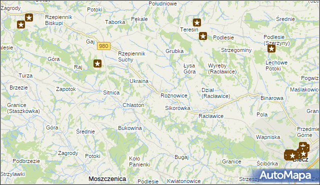 mapa Rożnowice gmina Biecz, Rożnowice gmina Biecz na mapie Targeo