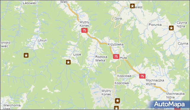 mapa Roztoka Wielka, Roztoka Wielka na mapie Targeo
