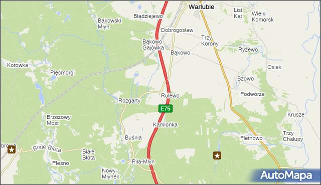 mapa Rulewo, Rulewo na mapie Targeo