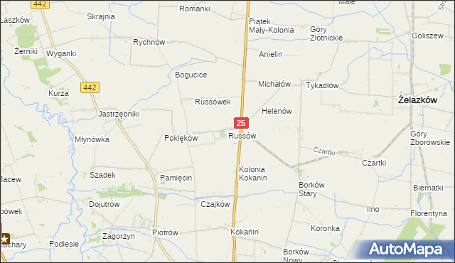 mapa Russów, Russów na mapie Targeo