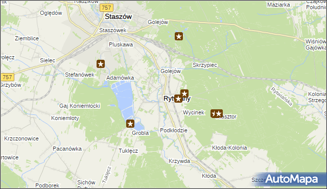 mapa Rytwiany, Rytwiany na mapie Targeo