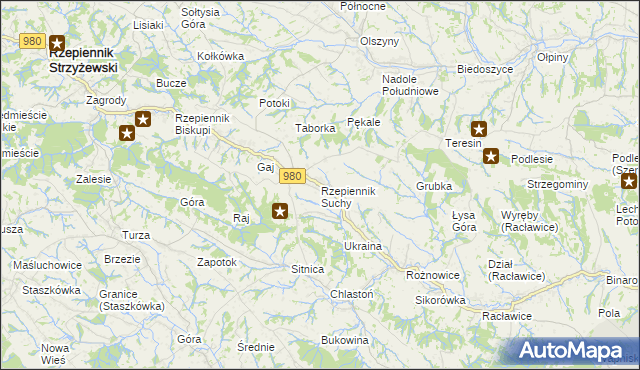 mapa Rzepiennik Suchy, Rzepiennik Suchy na mapie Targeo