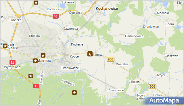 mapa Sadów, Sadów na mapie Targeo